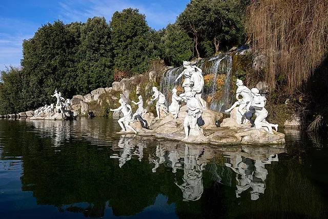 The sculptural group of the Fountain of Diana and Actaeon at the Royal Palace of Caserta