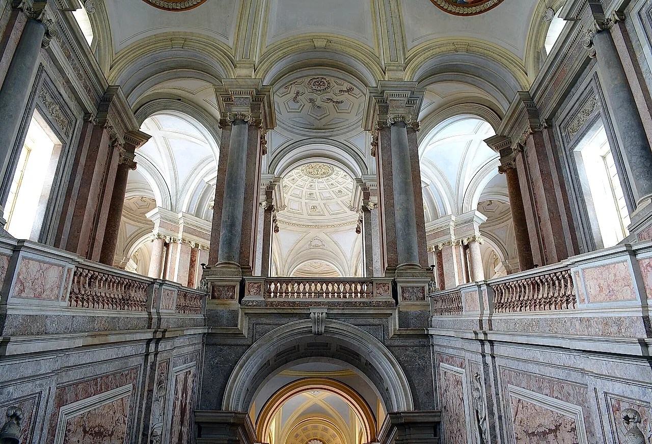 The Grand Staircase of Honour in the Royal Palace of Caserta